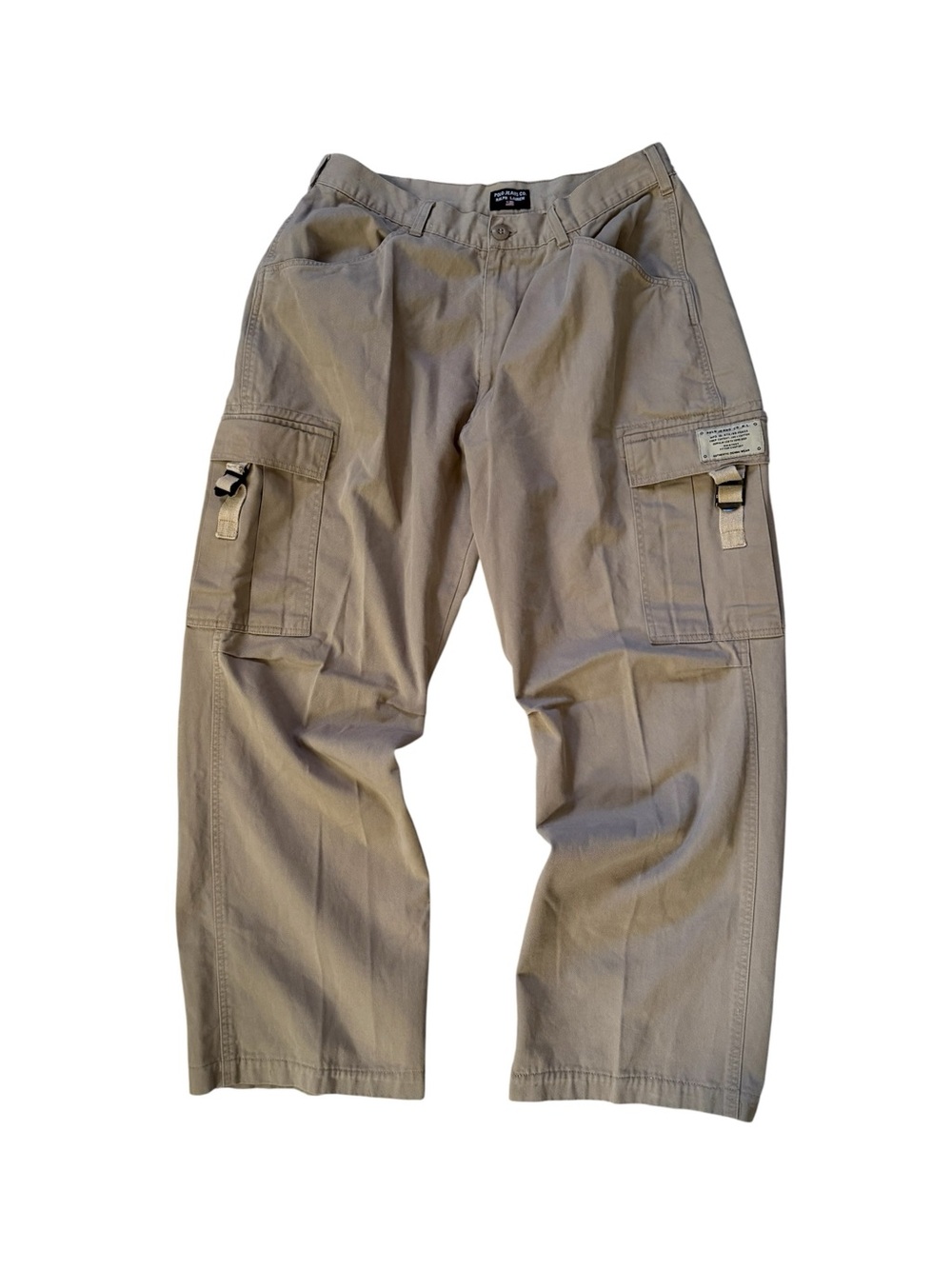 Vintage Polo Ralph Lauren Men’s Size 34 Y2K Baggy Utility Cargo Pants Khaki Tan